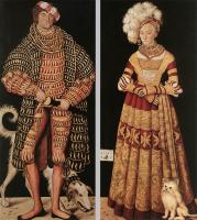 Lucas il Vecchio Cranach - Portraits of Duke of Saxony and his wife Katharina von Meckl